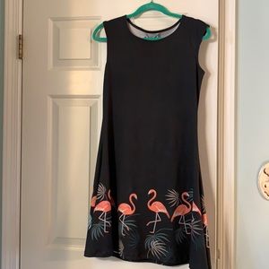 Black flamingo dress